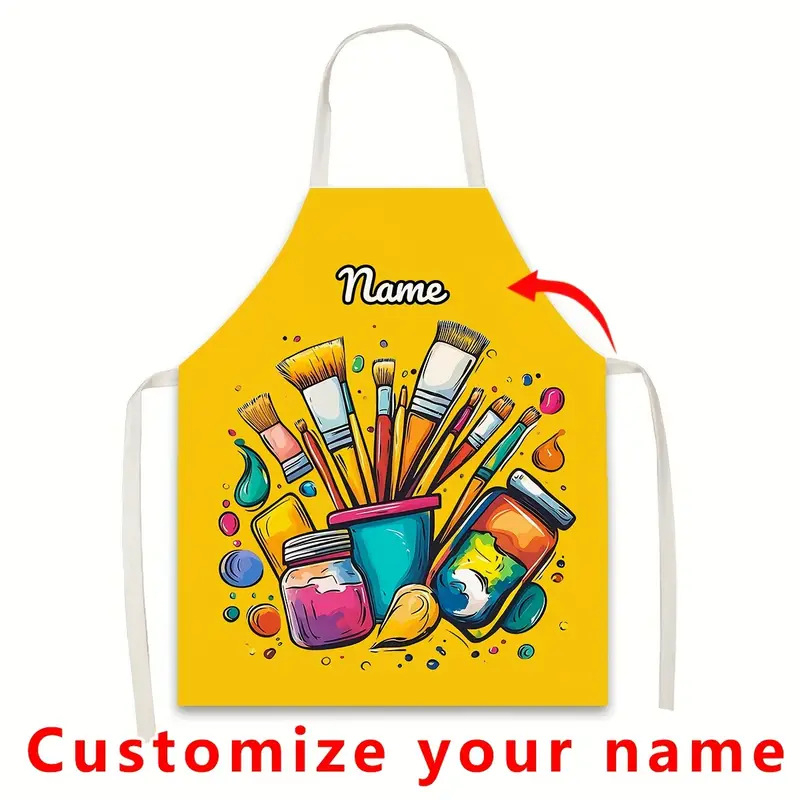 Pregača bez rukava od poliesteru, otporna na mrlje, crtani/Instagram stil