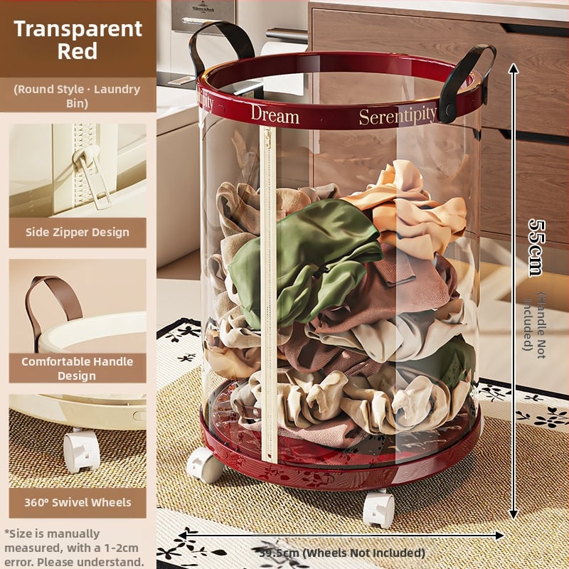 Sulankstoma skalbinių dėžė su ratukais, plastikinė, mobilus saugojimo organizatorius vonios kambariui