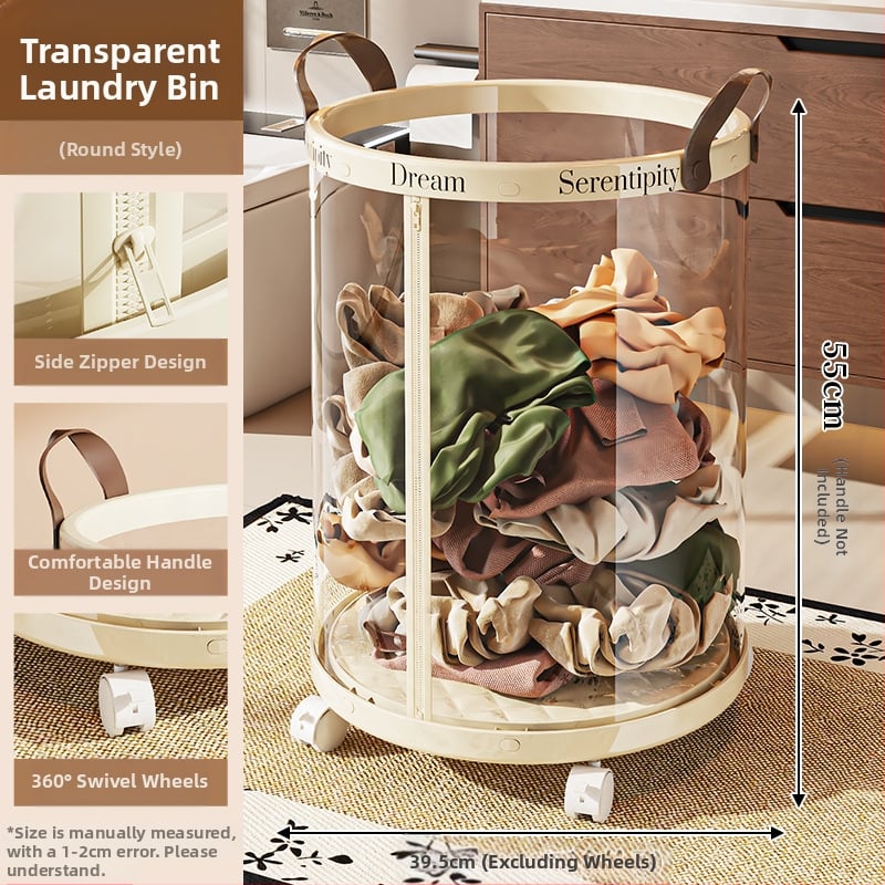 Sulankstoma skalbinių dėžė su ratukais, plastikinė, mobilus saugojimo organizatorius vonios kambariui