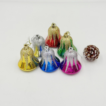 Karácsonyi harang díszek, csillogó harangok a karácsonyfára, műanyagból, klasszikus, európai és amerikai stílus, karácsonyra alkalmas