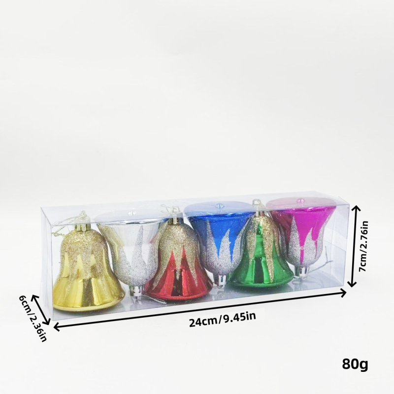 Karácsonyi harang díszek, csillogó harangok a karácsonyfára, műanyagból, klasszikus, európai és amerikai stílus, karácsonyra alkalmas