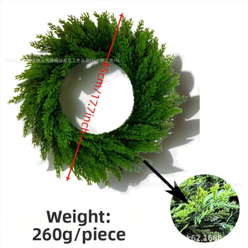 Syntetinė Kalėdinė vainikė su pušies šakelėmis, plastmasė, Amerikos stilius, pusiau rankinis, pusiau mechaninis gaminimas