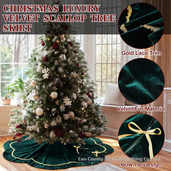 Velveto Kalėdų eglutės sijonas, Amerikos stiliaus, siūtas, modelis ZX-090