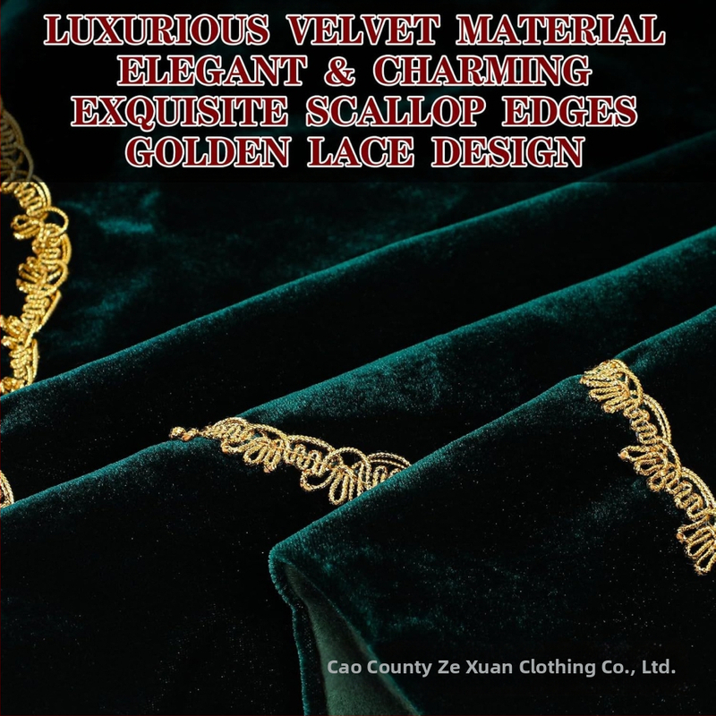 Декоративна кадифена пола за елха, американски стил, шевна изработка, модел zx-090