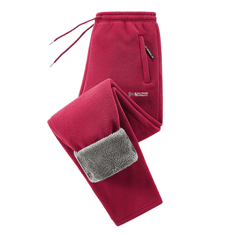 Vyr Chenille kelnės su fleece pamušalu, tiesus kirpimas, vidutinės juosmens, raištis užsegimas