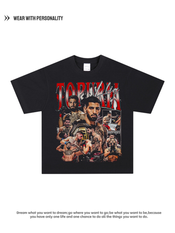 T-Shirt American Retro με στρογγυλή λαιμόκοψη, drop-shoulder, ψηφιακή εκτύπωση με μοτίβο χαρακτήρα, 95% βαμβάκι, άνετη γραμμή