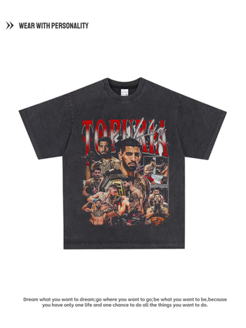 T-Shirt American Retro με στρογγυλή λαιμόκοψη, drop-shoulder, ψηφιακή εκτύπωση με μοτίβο χαρακτήρα, 95% βαμβάκι, άνετη γραμμή