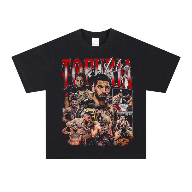 T-marškiniai American Retro su apvaliu kaklu, drop pečiai, skaitmeninis spausdinimas su charakterio motyvu, 95% medvilnė, laisvas kirpimas