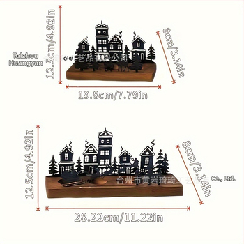 Ξύλινο κηροπήγιο με βάση από ξύλο, σχέδιο χριστουγεννιάτικου δέντρου, μοντέρνο μινιμαλιστικό στυλ για οικιακή διακόσμηση