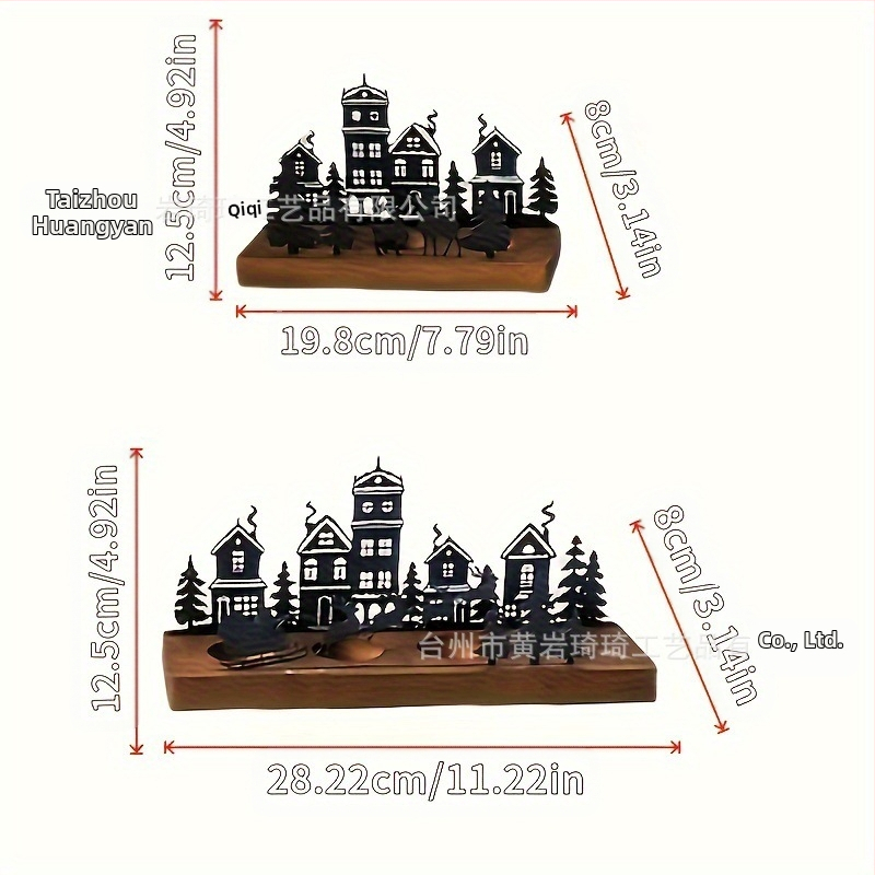 Дървен държач за свещи с дървена основа, дизайн на коледно дърво, модерен минималистичен стил за домашна украса