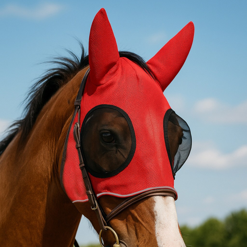 Μάσκα προσώπου αλόγου με ελαστικό διαπνέον δίχτυ, προστασία από έντομα