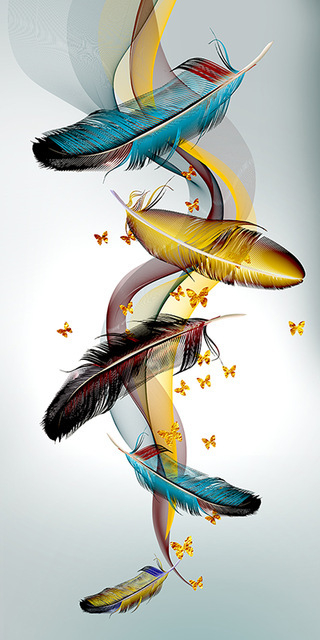 Διακοσμητικός πίνακας τοίχου: αφηρημένη πεταλούδα με φτερά σε καμβά, σπρέι ζωγραφικής, χωρίς πλαίσιο, σετ πολλών τεμαχίων, ορθογώνιο για σαλόνι