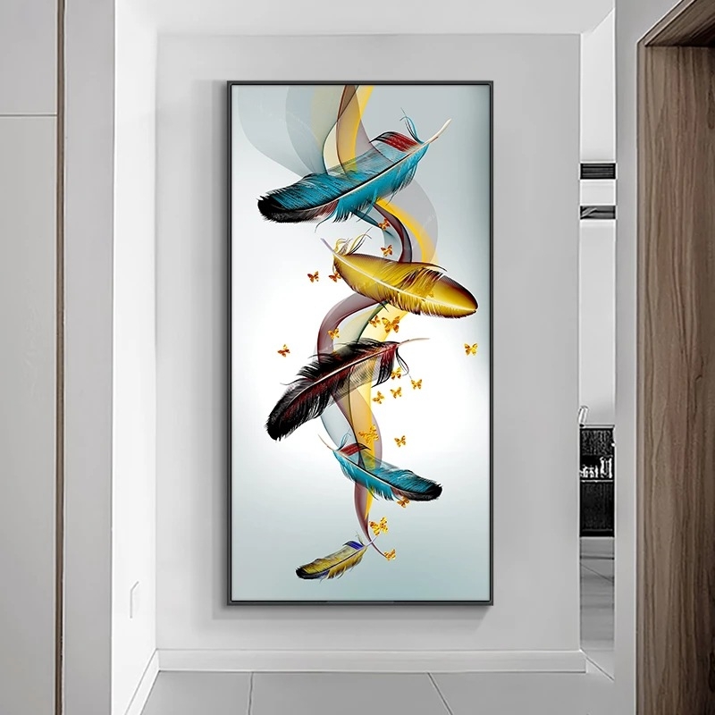 Διακοσμητικός πίνακας τοίχου: αφηρημένη πεταλούδα με φτερά σε καμβά, σπρέι ζωγραφικής, χωρίς πλαίσιο, σετ πολλών τεμαχίων, ορθογώνιο για σαλόνι