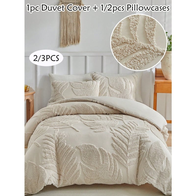 Trīsdaļīgs gultas veļas komplekts ar ziedu rakstu, digitālā druka uz ķīmiskās šķiedras, mūsdienīgs minimālisma stils, 90 g/m²