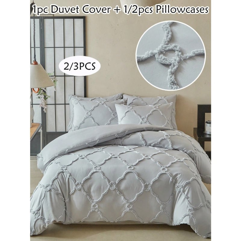 Trīsdaļīgs gultas veļas komplekts ar ziedu rakstu, digitālā druka uz ķīmiskās šķiedras, mūsdienīgs minimālisma stils, 90 g/m²