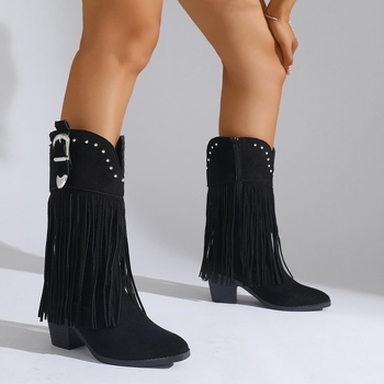 Men`s Tassel Boots with low shaft, side zipper, genuine leather upper, rubber sole, PU lining
