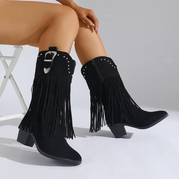 Men`s Tassel Boots with low shaft, side zipper, genuine leather upper, rubber sole, PU lining