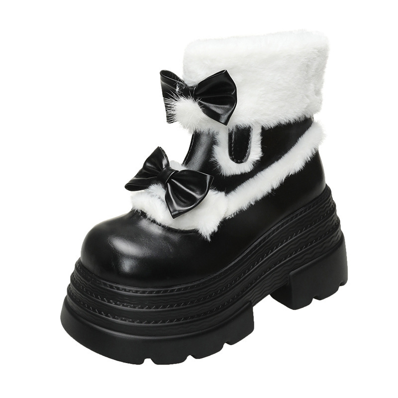 Moteriški sniego batai su PU viršutine dalimi, viršutė iš kombinuotos medžiagos, itin aukštas kulnas (>8 cm), žemas šarvas, užtrauktukas gale