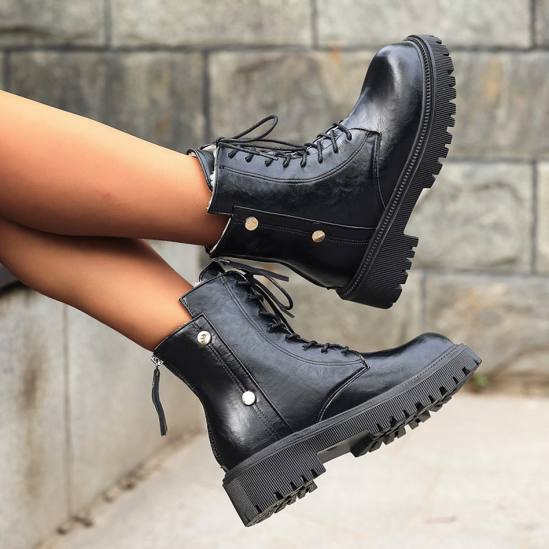 Sieviešu Martin zābaki, PU augšdaļa, gumijas zole, aizmugurē rāvējslēdzējs, zems garums, vidēja augstuma papēdis 3–5 cm