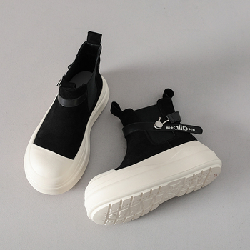 Sieviešu paaugstināta augstuma zābaki ar auduma augšdaļu, gumijas zoli, zems šņorējums, priekšējais šņorējums, apaļa purngala