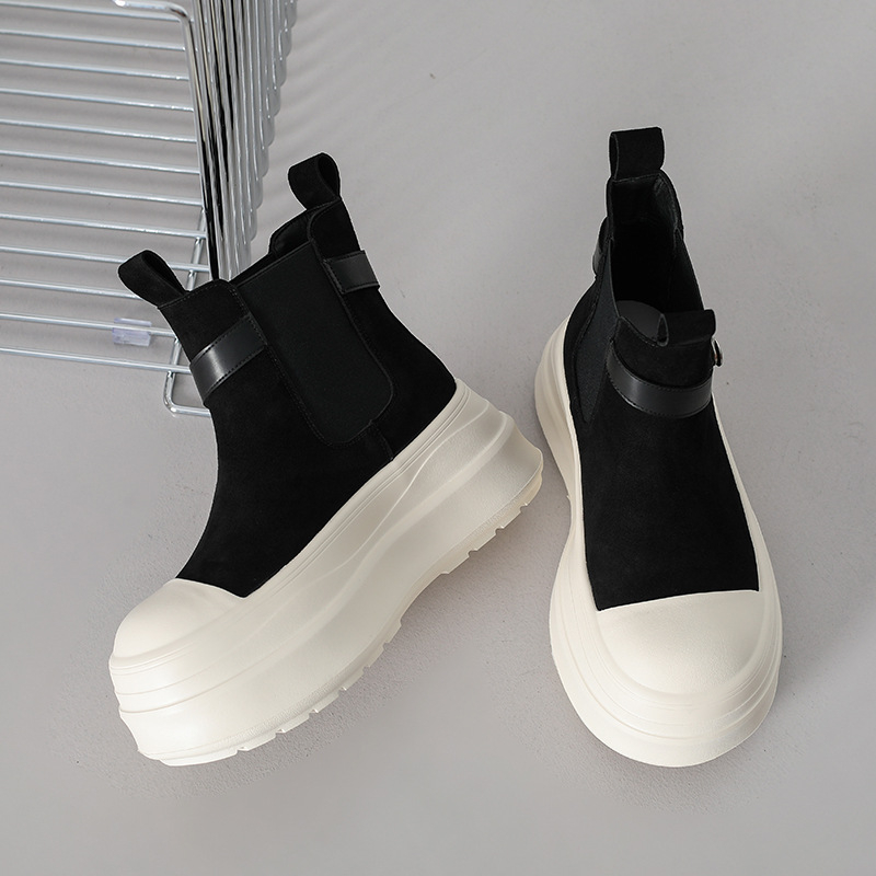 Sieviešu paaugstināta augstuma zābaki ar auduma augšdaļu, gumijas zoli, zems šņorējums, priekšējais šņorējums, apaļa purngala