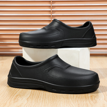 Παπούτσια για σεφ/εργασιακά παπούτσια — Αντιολισθητικά, Αδιάβροχα, Ελαφριά, Ανθεκτικά στη φθορά; EVA άνω μέρος, σόλα καουτσούκ, στρογγυλή μύτη, Μεσαίο ύψος αστραγάλου