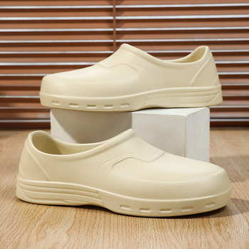 Παπούτσια για σεφ/εργασιακά παπούτσια — Αντιολισθητικά, Αδιάβροχα, Ελαφριά, Ανθεκτικά στη φθορά; EVA άνω μέρος, σόλα καουτσούκ, στρογγυλή μύτη, Μεσαίο ύψος αστραγάλου