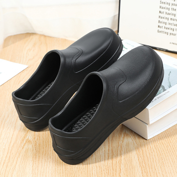 Παπούτσια για σεφ/εργασιακά παπούτσια — Αντιολισθητικά, Αδιάβροχα, Ελαφριά, Ανθεκτικά στη φθορά; EVA άνω μέρος, σόλα καουτσούκ, στρογγυλή μύτη, Μεσαίο ύψος αστραγάλου