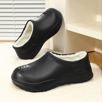 Ανδρικές χειμερινές παντόφλες από βαμβάκι — EVA επάνω μέρος και σόλα, παχιά σόλα, ζεστές, ελαφριές, αντιολισθητικές, για εσωτερική χρήση