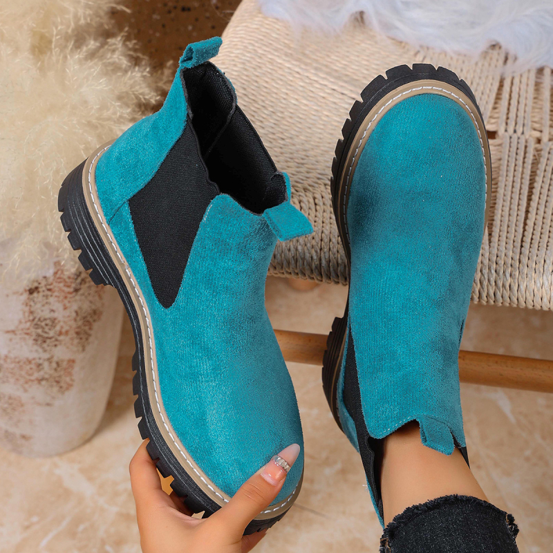 Sieviešu Martin zābaki, britu stilā, apaļa purngala, bieza zole, slip-on, augšējā materiāla sintētiskā āda, iekšējā odere