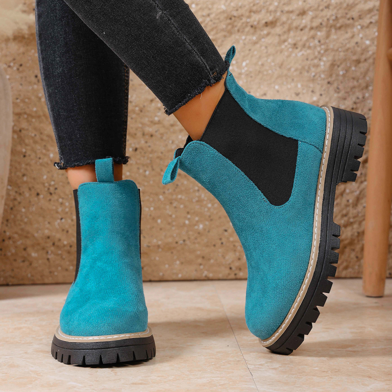 Sieviešu Martin zābaki, britu stilā, apaļa purngala, bieza zole, slip-on, augšējā materiāla sintētiskā āda, iekšējā odere