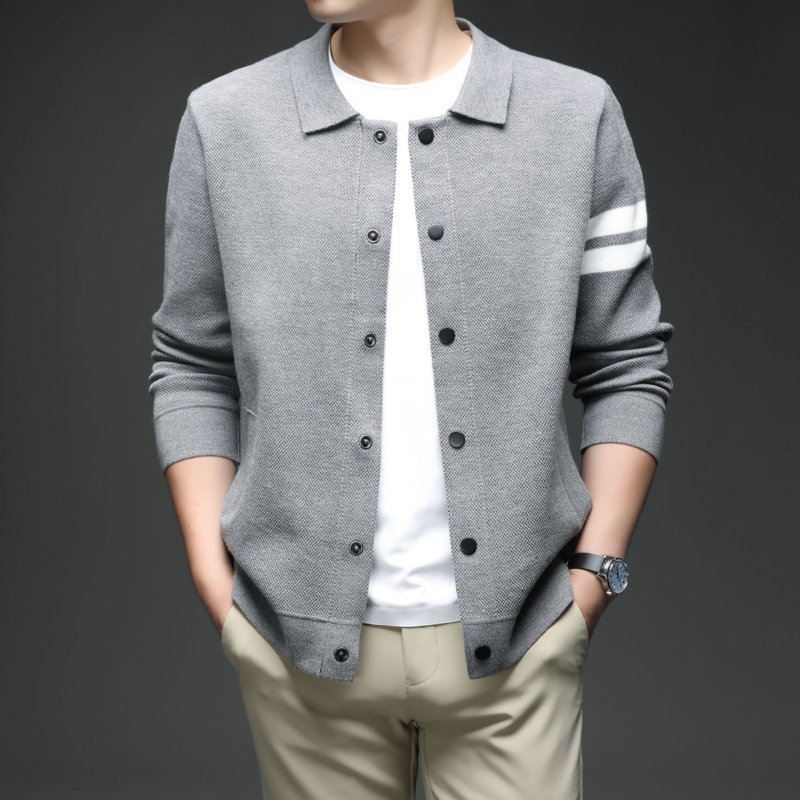 Megztas kardiganas su nuleidžiama apykakle, ilgomis rankovėmis, kišenėmis, pluošto mišinio audinys (polisteris–viskozė–nylon)