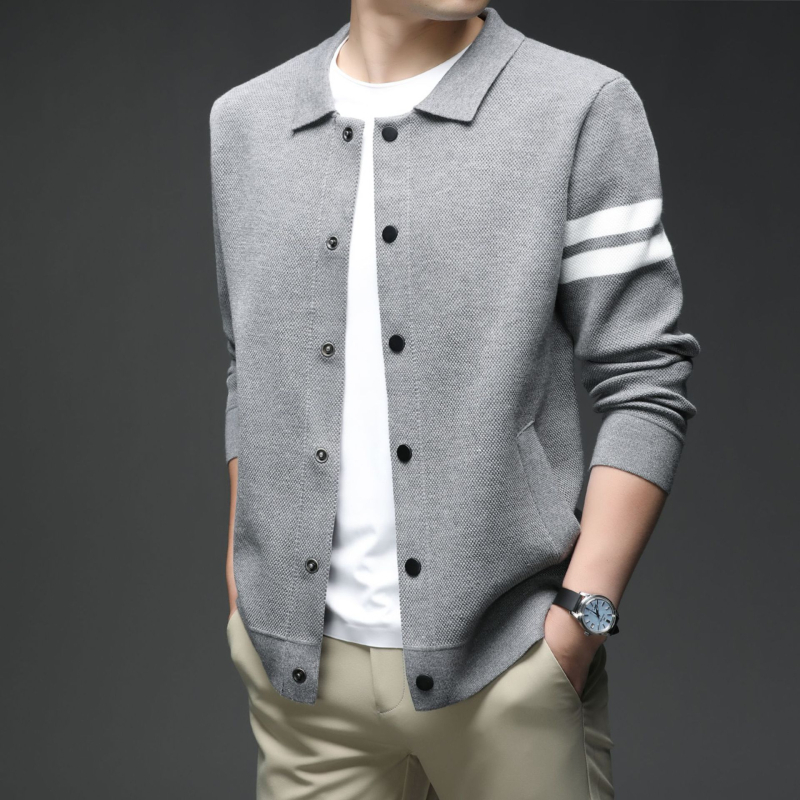 Megztas kardiganas su nuleidžiama apykakle, ilgomis rankovėmis, kišenėmis, pluošto mišinio audinys (polisteris–viskozė–nylon)