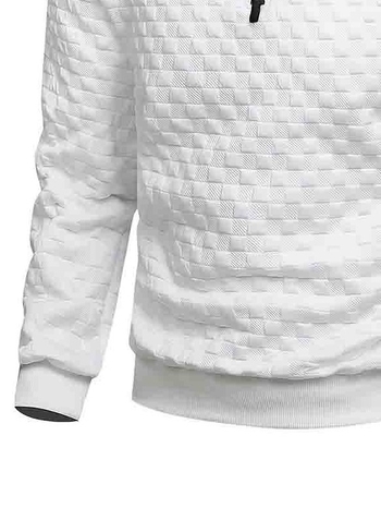 Ανδρικό ελαφρύ φούτερ από πολυεστέρα με σταθερό γιακά και φερμουάρ, μακριά μανίκια, μονόχρωμο, ιδανικό για άνοιξη-φθινόπωρο