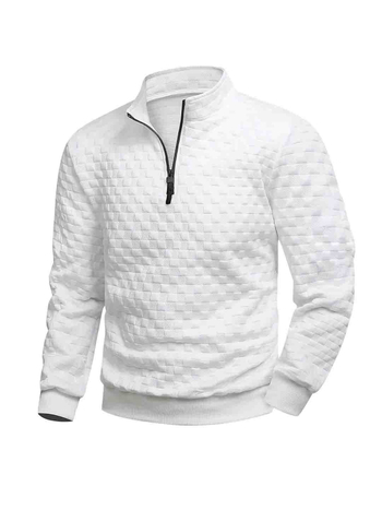 Ανδρικό ελαφρύ φούτερ από πολυεστέρα με σταθερό γιακά και φερμουάρ, μακριά μανίκια, μονόχρωμο, ιδανικό για άνοιξη-φθινόπωρο