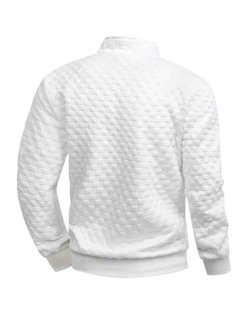 Ανδρικό ελαφρύ φούτερ από πολυεστέρα με σταθερό γιακά και φερμουάρ, μακριά μανίκια, μονόχρωμο, ιδανικό για άνοιξη-φθινόπωρο