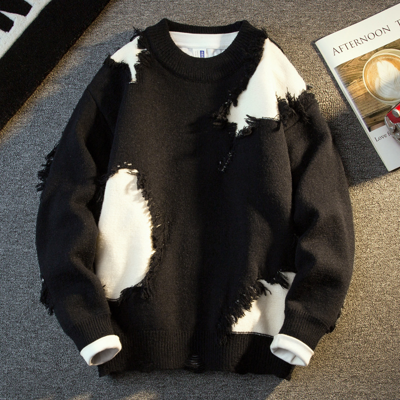 Megztinis: apvalaus kaklo, ilgomis rankovėmis, laisvas kirpimas, spaudinys (Ruduo 2025, apvalaus kaklo, ilgomis rankovėmis, laisvas kirpimas, spaudinys)