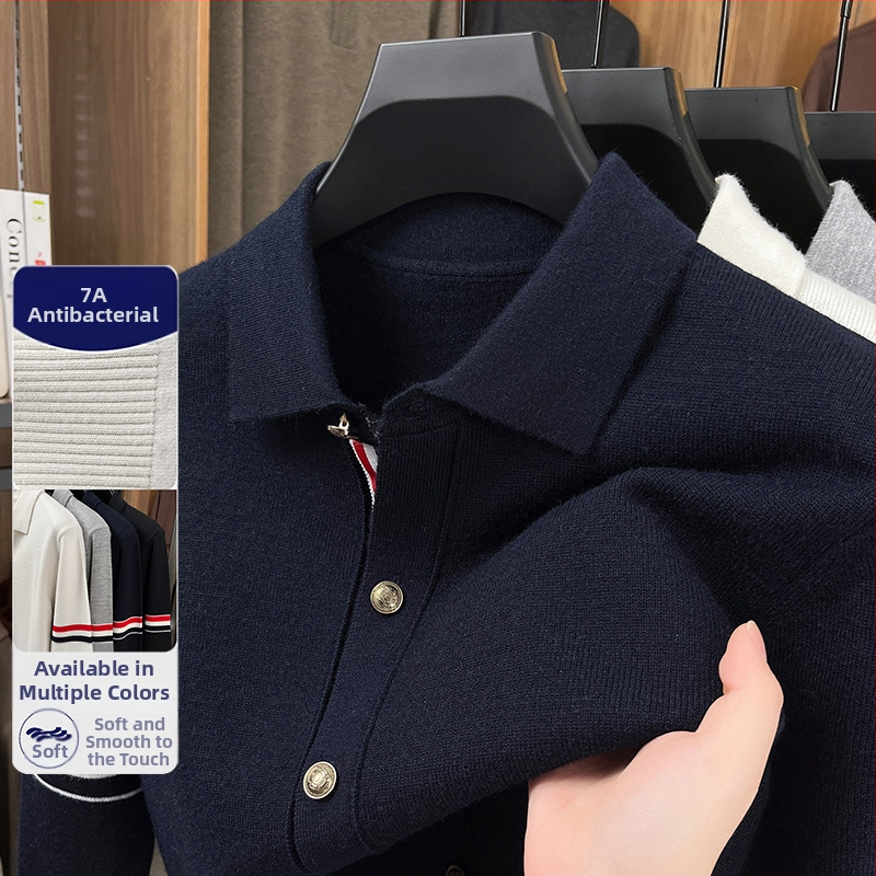 Vyrinis megztinis kardiganas su Turn-Down apykakle, ilgomis rankovėmis, įprasto tankio, akrilinis mišinys 58.7%