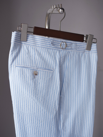 Κοστούμι τριών τεμαχίων από 100% βαμβάκι, στενή γραμμή, ριγέ μοτίβο