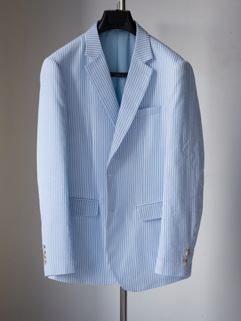 Κοστούμι τριών τεμαχίων από 100% βαμβάκι, στενή γραμμή, ριγέ μοτίβο