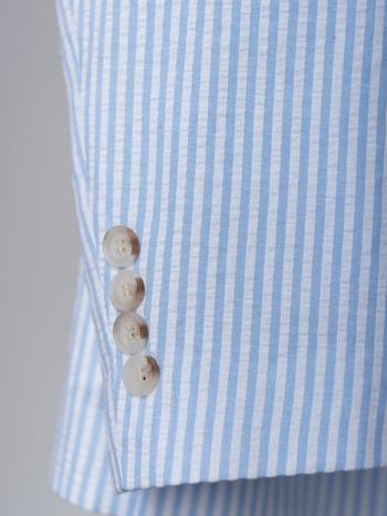 Κοστούμι τριών τεμαχίων από 100% βαμβάκι, στενή γραμμή, ριγέ μοτίβο