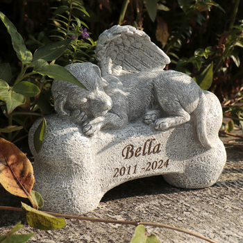 Паметник за домашни любимци от смола за градина с лазерно гравиране — модерен минималистичен стил