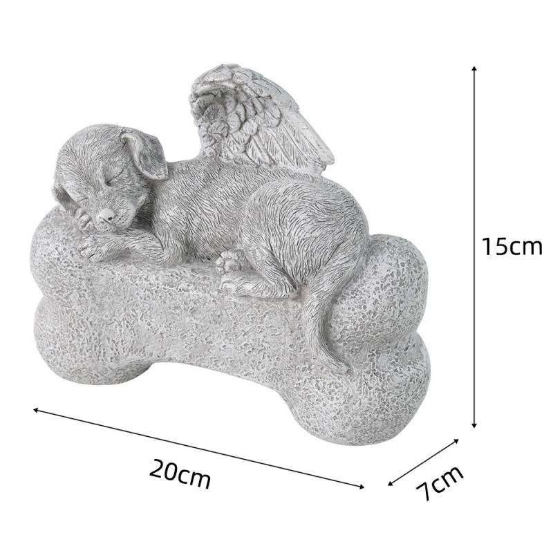 Kerti emlékmű háziállat számára gyantából, lézergravírozással – modern minimalist stílus