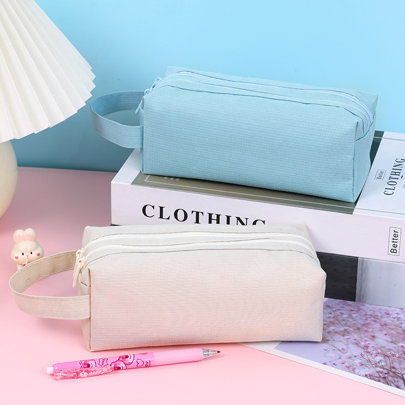 Pieštukų dėklas - Didelė talpa, Dvigubo sluoksnio, Oxford audinys, Dvigubas užtrauktukas, Korėjiško stiliaus