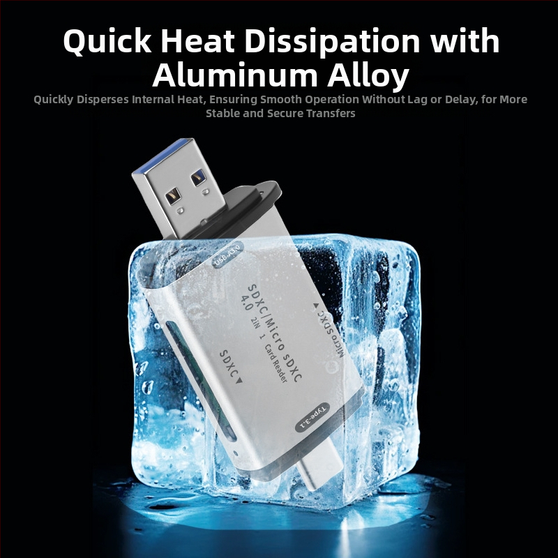 Hexing SD/TF/MicroSD 4.0 USB-C четец за две карти едновременно