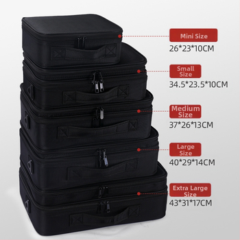 Козметична чанта - Oxford плат, вертикална квадратна форма, джоб с цип, отваряне с цип, капацитет 36–55 л