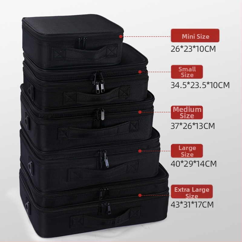 Make-up taška z Oxford materiálu, zvislý štvorcový tvar, vrecko na zips, zapínanie na zip, kapacita 36–55 l