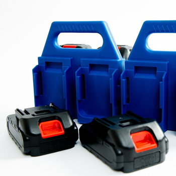 Αποθηκευτικό ράφι μπαταριών Makita 14/18V Li-ion, φορητό, δύο επιπέδων επιτραπέζιος οργανωτής, PP υλικό, για ταξίδια και υπαίθριο κάμπινγκ