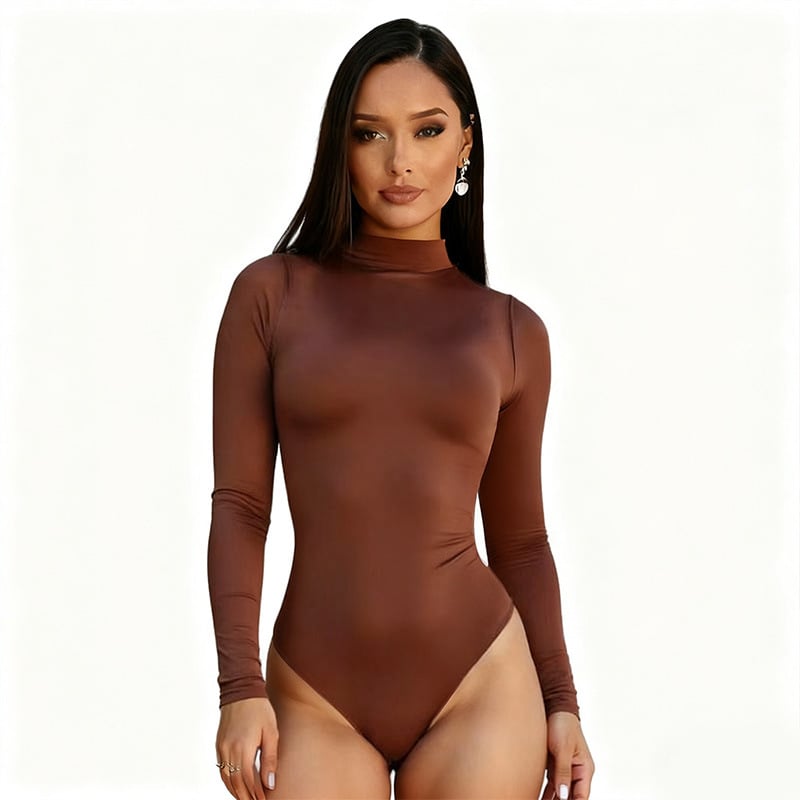 Body komplektas – Milk Silk, ilgomis rankovėmis, pusiau aukštas kaklas, šortai, miego drabužiai