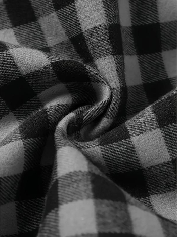 Naktinės kelnaitės su patikrintu raštu, pusės fleece audinys, medvilnės kiekis mažiau nei 30%, 2025 m. pavasario paleidimas